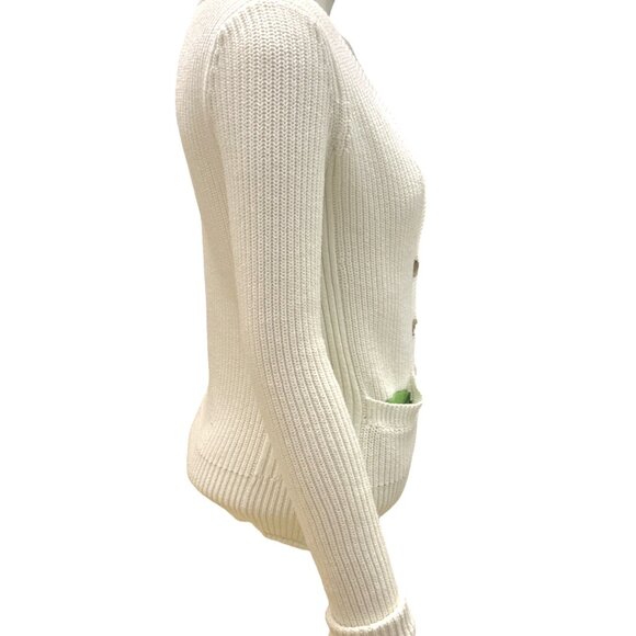 Aeropostale Cream Colored Beige Knit Cardigan Long Sleeve Sweater Size Small Pet - Picture 4 of 11